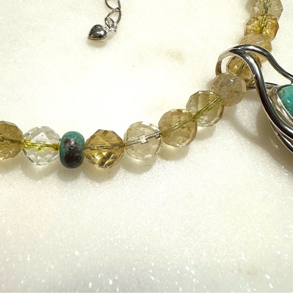 Jay King Turquoise & Citrine Sterling Silver Pendant with Citrine Bead Necklace - Picture 5 of 16